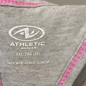 Athletic Works Heather Gray Tee with Pink Stitching
